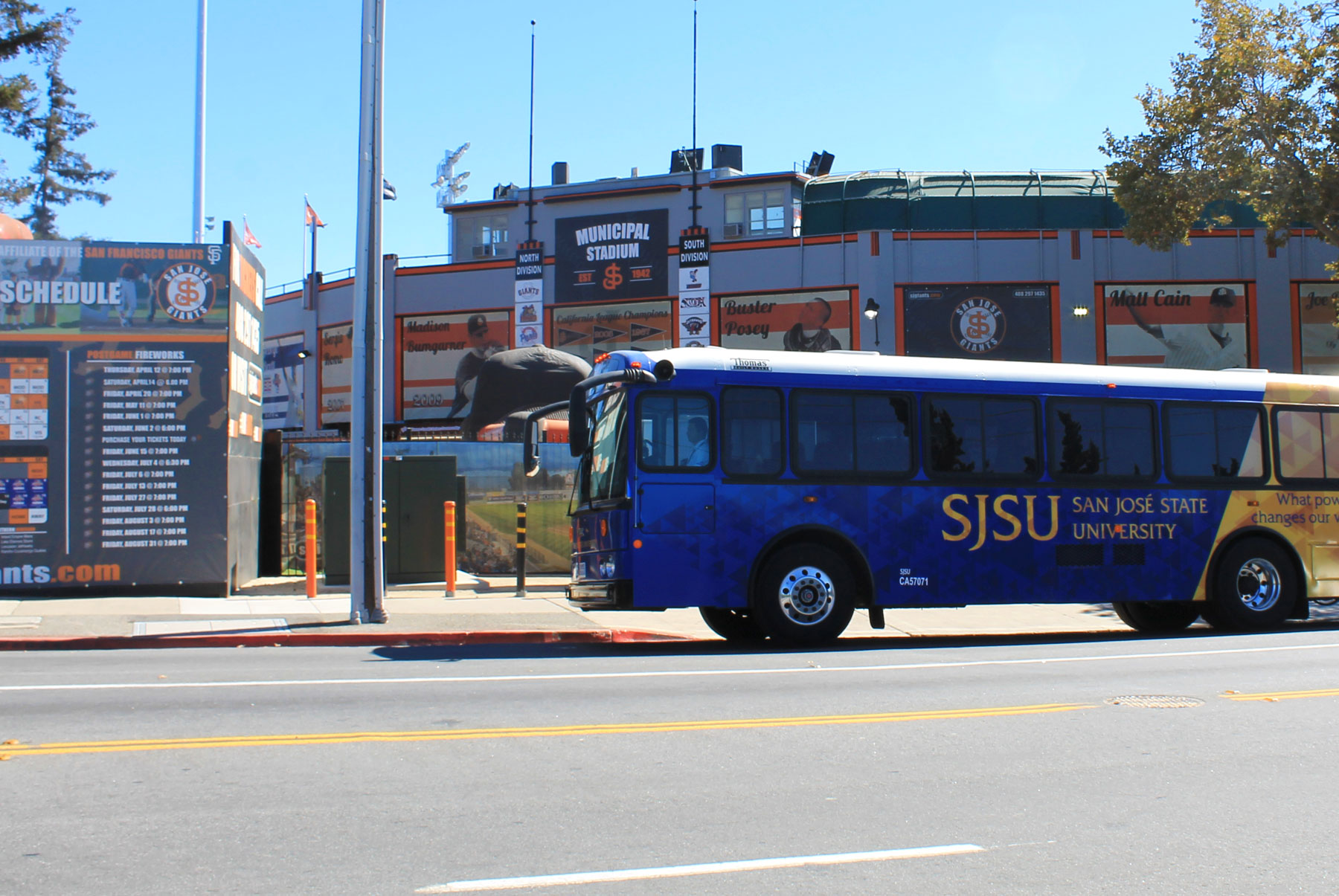 SJSU shuttle at San Jose Giants ballpark