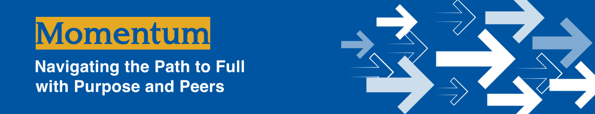 Blue banner showing the title of the program in white