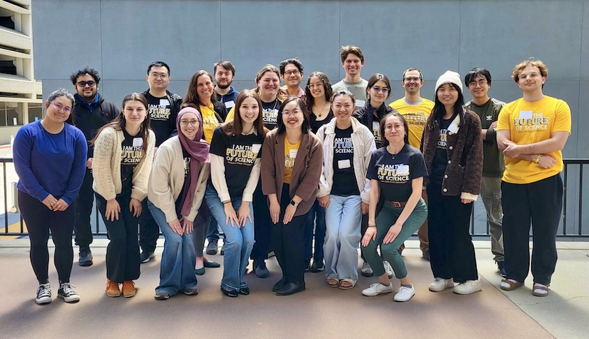 Photograph of SJSU physics students and faculty at the College of Science Student Research Day.