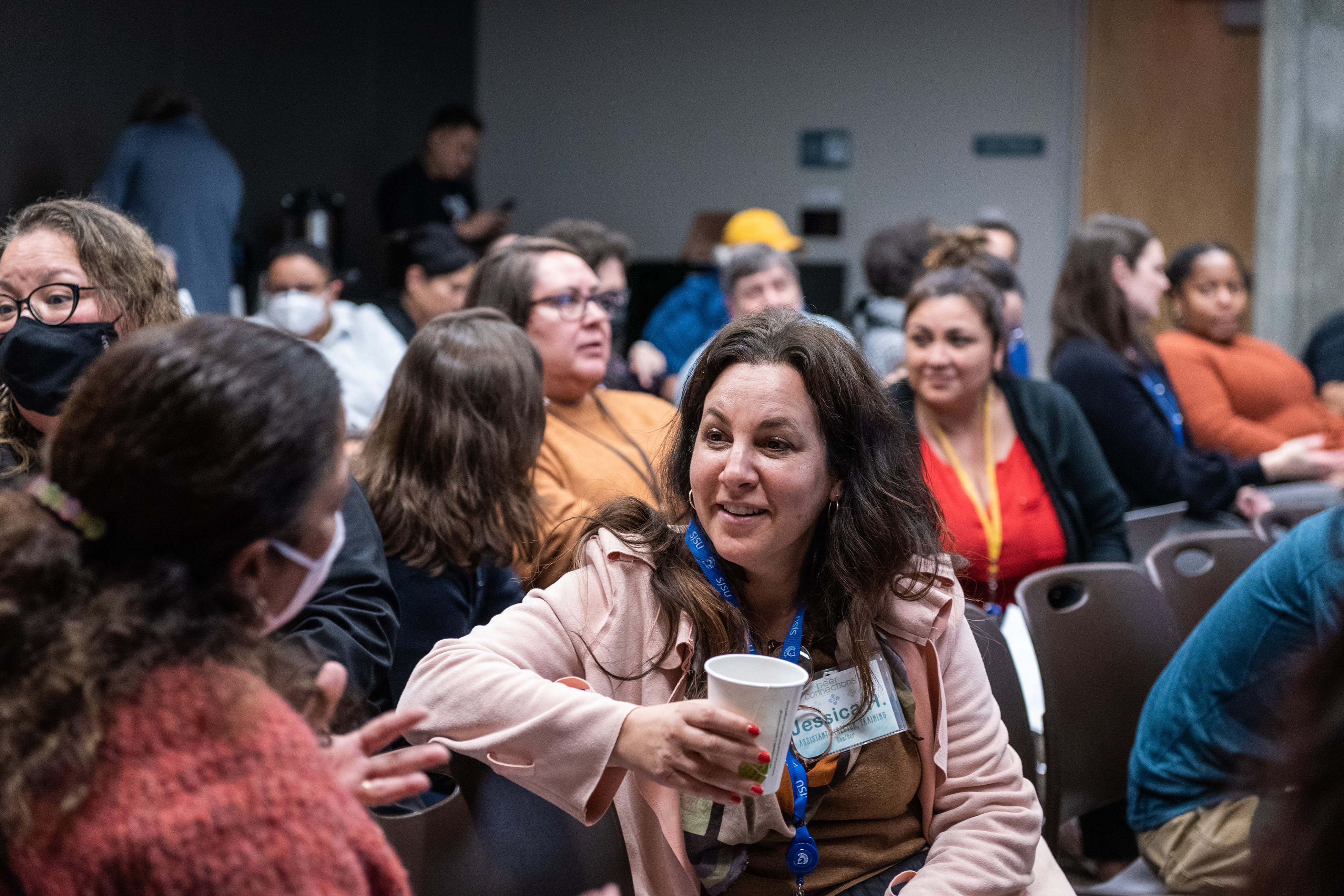 Faculty at a HSI event