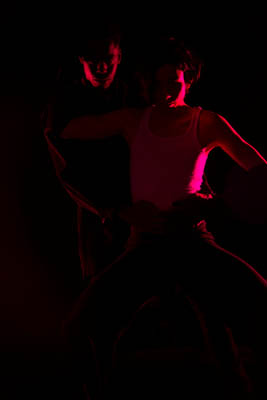 portrait with red lighting